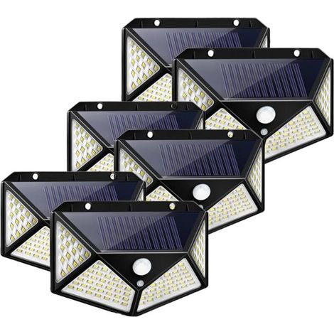 Lampe Solaire Extérieur 100 LED : Éclairage Mural Sans Fil à 120° avec Détecteur de Mouvement (1/3)