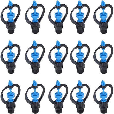 15Pcs G1/2 External Thread Lawn Sprinkler Nozzle 360 Automatic Rotation Mid Range for Garden Watering Irrigation (1/5)