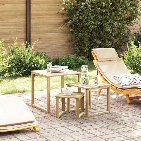 Tisch 3 pcs Natur Imprägniertes Kiefernholz