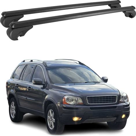 OMAC Aluminium Dachträger Querträger für Volvo XC90 I 2003-2014 – TÜV / DIN 75302:2019 – Abschließbar – Max. 75 kg – 2 Stangen Schwarz (1/5)
