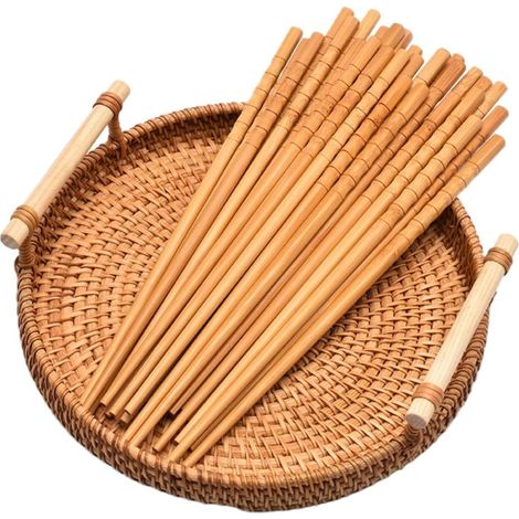 30 paires de baguettes en bambou naturel antidérapant