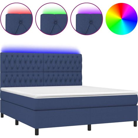 Maison Exclusive - Boxspringbett mit Matratze & LED Blau 180x200 (1/5)