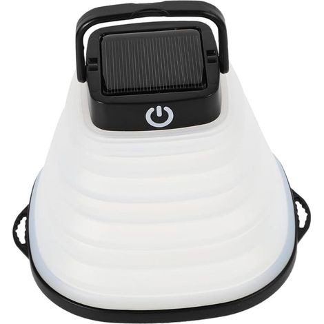 Lanterne Solaire LED - Pliable - Lampe de Tente - Rechargeable par Énergie Solaire et USB - Pour Camping Randonnée et Situations d'Urgence - Noir