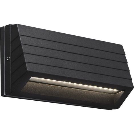 Arum Lighting – Applique murale noire 3,6W IP65 – Température de couleur blanc chaud 3000K – Fonte d'aluminium – Dimensions 150x70x40mm