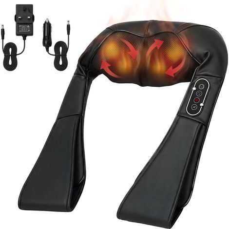 HOMCOM Neck Massager with Heat, Deep Tissue Shiatsu 3D Kneading Massager (1/5)