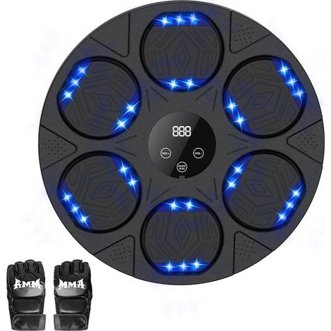 Machine Boxe Musicale Adulte, Music Boxing Machine avec Gants De Boxe, LED Boxe Mural Musique avec Bluetooth, Intelligente Beatpunch Boxe, Comptage Intelligent, pour Adultes Et Enfants (1/5)