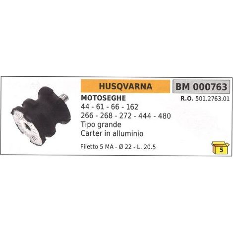 Antivibrante HUSQVARNA motosega 47 61 66 162 266 268 272 444 480 501276301