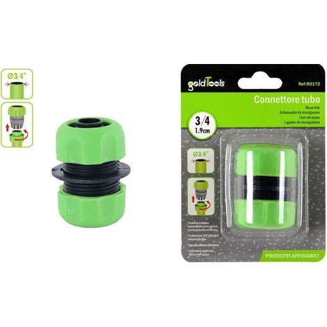TRADE SHOP - Connettore Giunzione Tubi Da 3/4″ Innesto Riparatore In Plastica Giardino 92172 - (1/3)