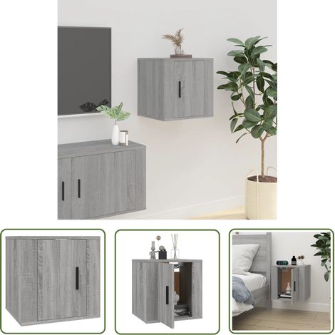 The Living Store TV-Wandschrank Grau Sonoma 40x34,5x40 cm - TV Schrank - Wandregal - Wohnwand - Regal Grau - Holzwerkstoff Möbel (1/5)