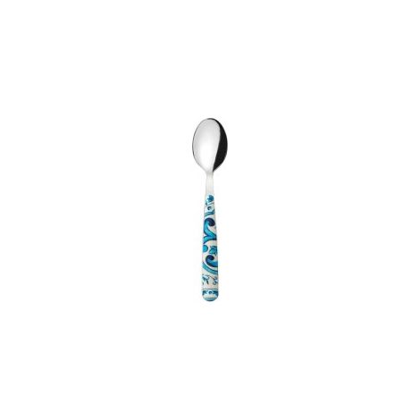 Cuchara de postre azul de acero inoxidable 600x300x240