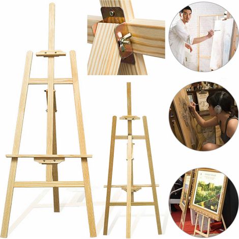 150CM Chevalet 59inch bois pour enfants et adultes HauteurChevalet de peinture réglable