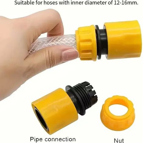 Kit de 3 pièces : adaptateur de tuyau d'arrosage à connexion rapide (connecteur double mâle 1/2 pouce) pour système d'irrigation et entretien de pelouse. (1/5)
