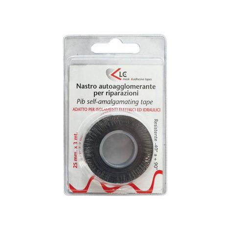 NASTRO AUTOAGGLOMERANTE- mm 25 x mt 3 Nero- FF- pezzi 1