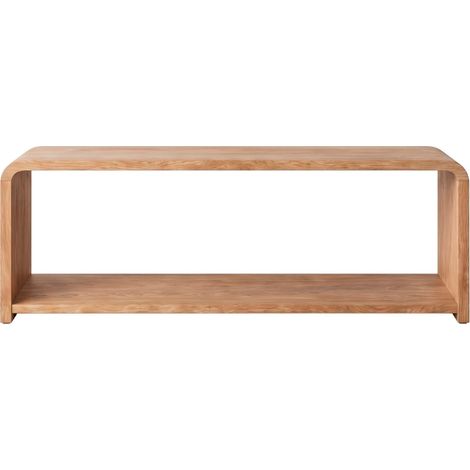 Panca bassa in legno di mango naturale per ingresso 120 cm (1/5)