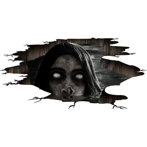 Sticker Mural - Halloween - Autocollant Fantôme - PVC - 2 Pcs - Décoration Effrayante Multicolore OBJET DE DECORATION MURALE (1/4)