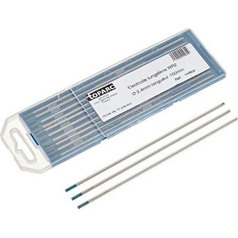 electrodes tungsten wr2 2,4 mm pour epaisseur 3 a 4 mm boite de 10 pieces