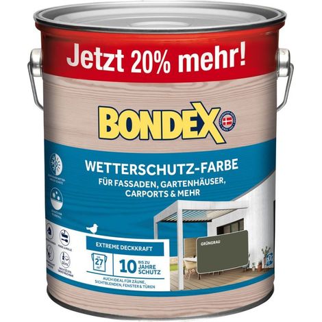 BONDEX Wetterschutz-Farbe Grüngrau 3 L - 478770 (1/3)