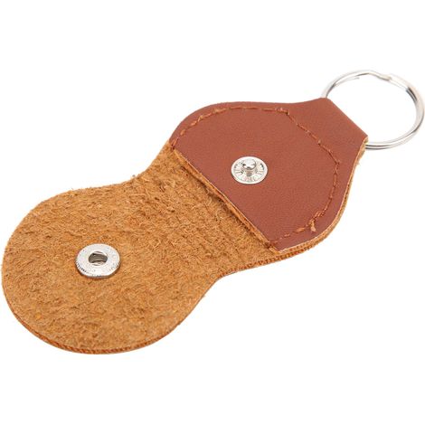 Étui Souple en Cuir PU pour Médiators de Guitare avec Porte-Clés Intégré, Accessoire Pratique, Marron (1/5)