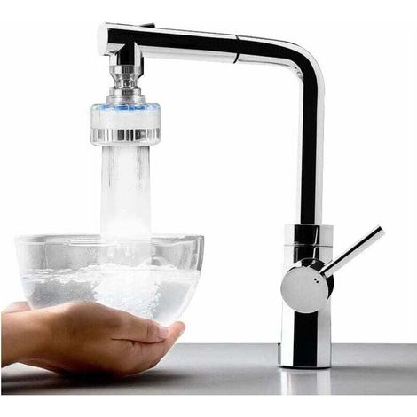 Filtre à eau pour Robinet cuisine, Economie d'eau Purificateur Anti-Calcaire Anti-éclaboussure, Pivotant 360° Universel 7X3.5cm (1/3)