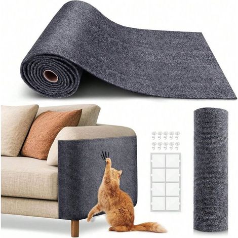 Tapis de protection pour meubles pour chats, tapis autocollant découpable, tapis à griffer et à monter soi-même. Housse de canapé pour recouvrir les arbres à chat et protéger des griffures, 200 x 40 x (1/5)