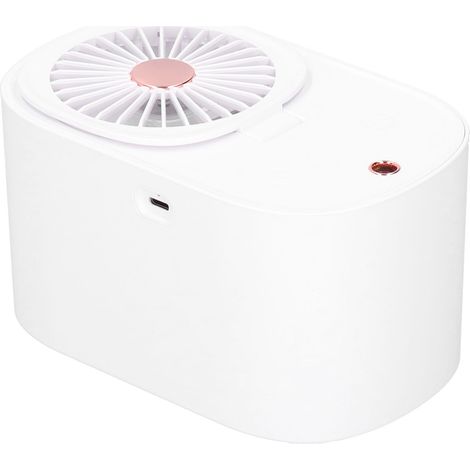 90°-Klappventilator, 2-in-1-Funktion, tragbarer Luftbefeuchter, ideal für Zuhause und Büro, Weiß (1/5)