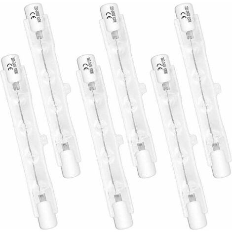 Lot de 6 Ampoules Halogènes R7S 78mm 100W 230V, Lampe à Tube Halogène Dimmable, Lumière Blanche Chaude 2700K, Flux Lumineux de 1500LM, Projecteurs Halogènes Linéaires - INHHUB