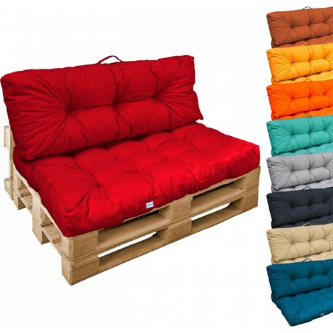 Linxor – Coussins capitonnés pour palette – 120x80x20 cm – Tissu oxford 100% polyester – Résistant aux tâches et à l'eau – Confort optimal