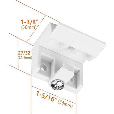 W002 Weiße Kunststoffhalterung, 20 mm Faltenband-Vorhanghalterung, Vorhanghalterung, Aufhängehalterung (1/5)