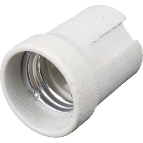 Douille E27 - Porcelaine Blanche - Support 250 V 4 A - Pour Lampes Intérieures Extérieures - 1 Pièce (1/2)