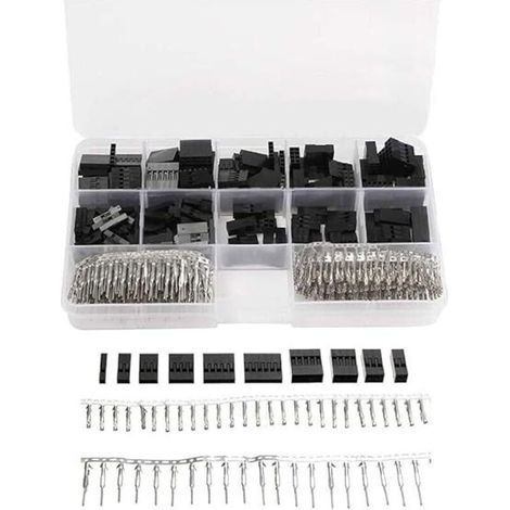 Dupont 620PCS Connector Kit – 2.54mm Male/Female – Compatible with AWG 18-26 – Voltage 250V – Current 3A – Quick Assembly