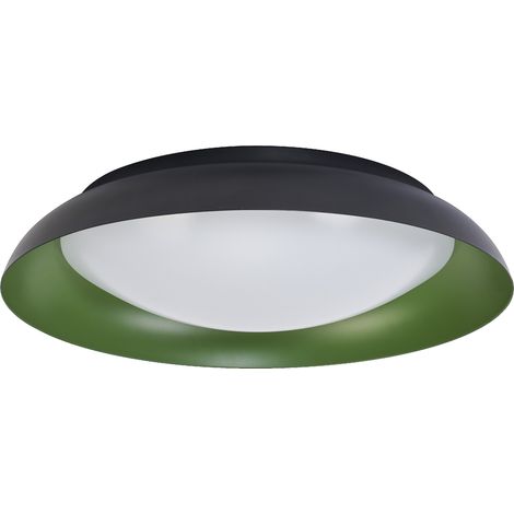 LEDVANCE LED Orbis Plate, noir-vert, 45W, 2200lm, 3000K, 480mm, blanc chaud convivial 830, dimmabsur 3 niveaux par coup de pied, protection IP20, vis de montage et chevilles incluses