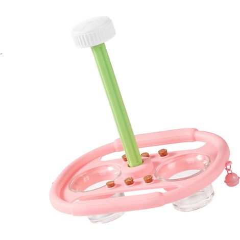 Giocattolo a forma di uccellino girevole con ciotola per il cibo - Rosa