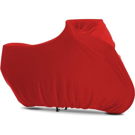 Motorrad Abdeckplane Rot Stretch Stoff Innen Staubschutz XXL 265x105x125cm (1/5)