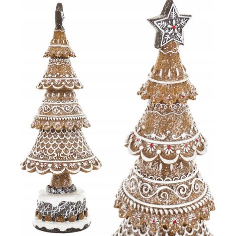 Statuetta di albero di Natale, finto pan di zenzero, 32 cm. Decorazione natalizia per casa e ufficio. (1/5)