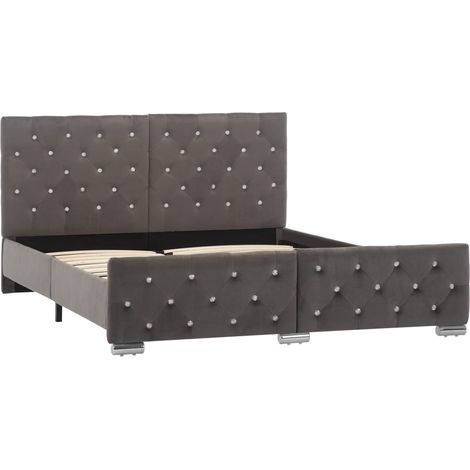 Maison Exclusive - Bettgestell Grau Samt 140x200 cm