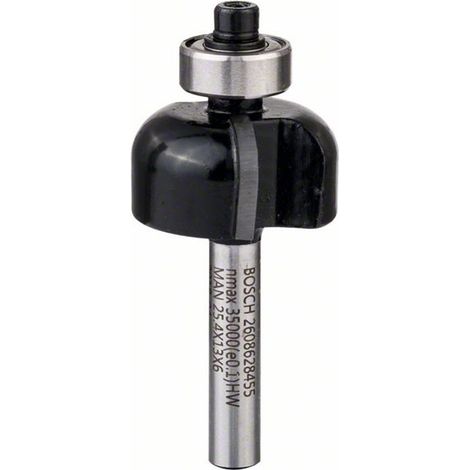 Bosch Hohlkehlfräser 6 mm, R1 4 mm, D 25,4 mm, L 12,6 mm, G 54 mm