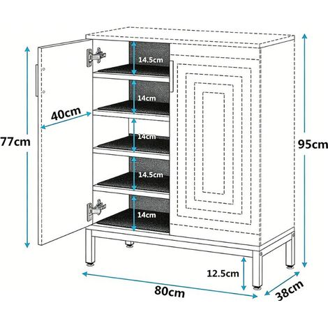 Meuble d'entrée moderne, étagère à chaussures autoportante, armoire de rangement design pour couloir (1/5)