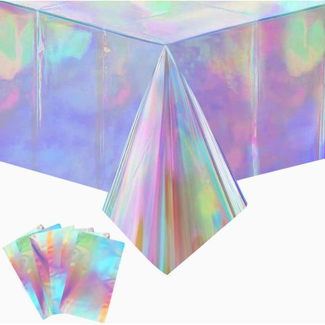 Glitzer Tischdecke 6 Stück 137x274cm Bunt Wasserdicht für Party Geburtstag Hochzeit