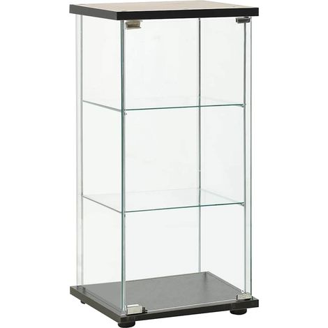 vidaXL Armoire de rangement Verre trempé Noir (1/5)
