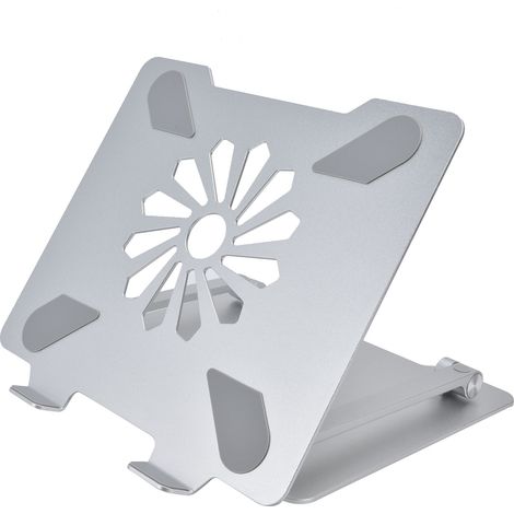 Faltbarer Laptopständer aus Aluminium, höhenverstellbar, Desktop-Kühler, silber (E901) (1/5)