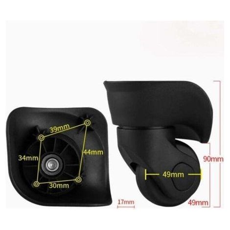 Paar geräuscharme Kofferrollen aus Gummi – Hohe Strapazierfähigkeit – 360°-Drehung – Für Gepäckreparaturen – 2er-Set (1/4)