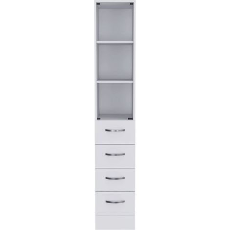 Columna de baño Vanguard en Melamina, con cajones de riel metálico , 173.45 cm X 30.40 cm X 44.60 cm , Blanco (1/5)