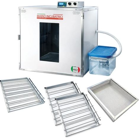 Couveuse + 1 Tiroir caille à poule + 2 Tiroirs oeufs oie - paon - dinde + 1 Panier d'éclosion + 1 Kit humidification (1/5)