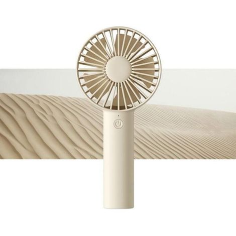 Mini ventilateur portable Compact et portable, avec trois vitesses de ventilation réglables Batterie rechargeable USB - marron