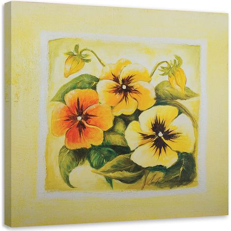 Tableau sur toile Pensées Fleurs 30x30 (1/5)