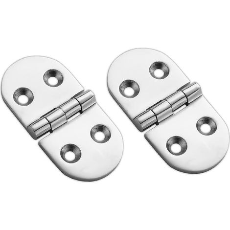 Lot de 2 charnières robustes en acier inoxydable 316 pour porte d'armoire, camping-cars, bateaux (1/4)