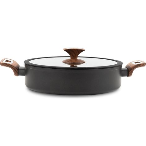 Tegame Ø 28 cm Antiaderente Induzione Silex Elegance Wood Nero (1/5)