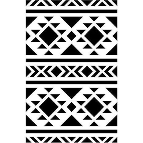 Fond Navajo Pochoir Home Déco -, Plastique, Noir, 15,5 x 0,2 x 19,5 cm 15020037