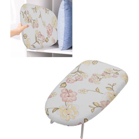 Petite table à repasser, fer à repasser pliant ménager, tapis de repassage, mini table à repasser, porte-table à repasser, table à repasser à motif pivoine, sans manchons de repassage. (1/5)
