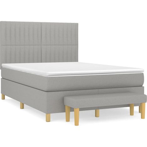 Maison Exclusive - Giroletto a Molle con Materasso Grigio Chiaro 140x190cm Tessuto (1/5)